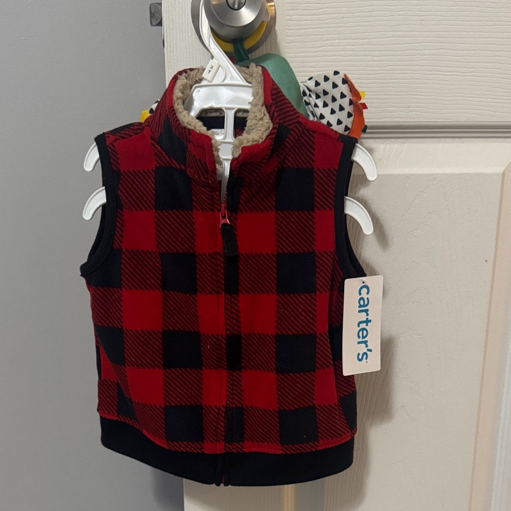 Carter's Red and Black Checkered Vest